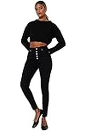 Trendyol Dames Gerade Schlank Hohe Taille Jeans, , 36