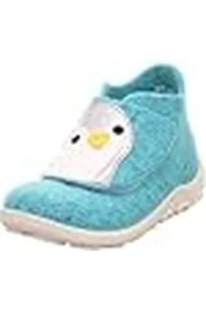 Superfit Baby Jungen HAPPY Hausschuhe, HELLBLAU/WEIß 8400