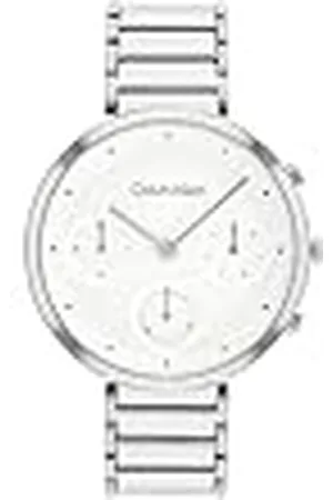Calvin Klein Analoog multifunctioneel kwartshorloge voor dames, minimalistische T-BAR collectie met roestvrijstalen armband, , Modern