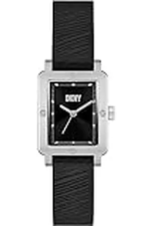 DKNY Dameshorloge City Rivet kwarts/3 wijzerwerk 24mm kastmaat met een leren band NY6665