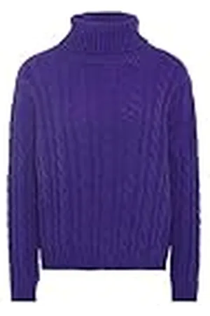 myMo Dames gestructureerde gebreide trui met rolkraag acryl maat M/L, , M