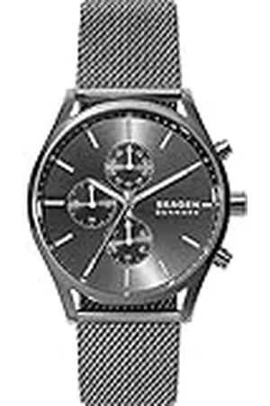 Skagen Horloge voor heren Holst chronograaf, quartz chronograaf uurwerk, 40 mm houtskool roestvrijstalen kast en band, SKW6608