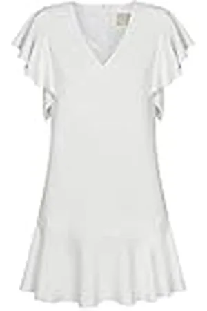 Swing Megan cocktailjurk voor dames, feestelijke jurk, partyjurk, zomerjurk, avondjurk, ruches, vrijetijdsjurk, mini-jurk, elegante jurk, V-hals, korte mouwen, , XL