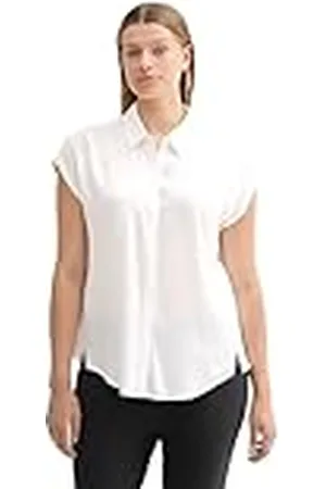 TOM TAILOR Dames plussize basic hemdblouse met korte mouwen, , 44