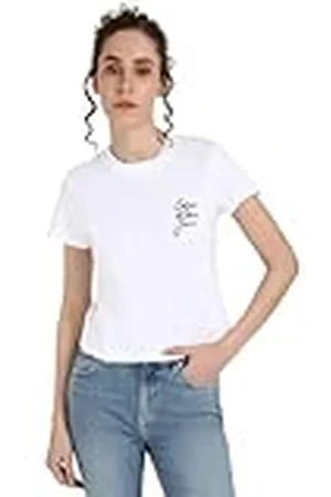 Calvin Klein Jeans Dames Script Institutional Baby Tee S/S T-shirt, , XS