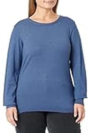 Object Dames OBJTHESS L/S ronde hals gebreide trui NOOS gebreide trui, Bijou Blue/Detail: Melange, XS, Bijou Blue/Detail: melange, XS
