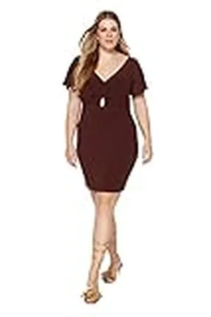 Trendyol Dames Midi Bodycon Slim Fit Knit Plus Size Jurk, , 3XL grote maten