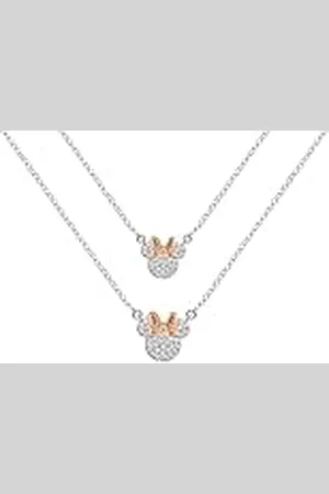 Disney Minnie Mouse Two Tone Cubic Zirconia moeder en dochter ketting set, one size, messing, Eén maat, Messing, Geen edelsteen