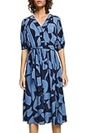 ESPRIT Midi-jurk met patroon, LenzING™ Ecovero, , 36