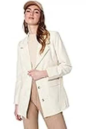 Trendyol Damesjas-crèmekleurige relaxte bovenkleding, , 36