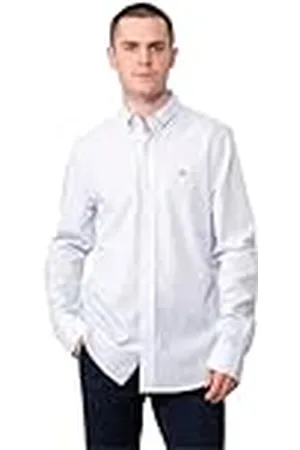 GANT Heren Slim POPLIN Stripe Shirt Klassiek hemd, Light Blue, Standaard, , L