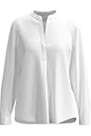 Seidensticker Damesblouse - modieuze blouse - tuniek blouse - regular fit - opstaande kraag - V-hals - lange mouwen - 100% viscose, , 38
