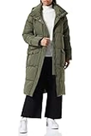 Kaffe Gewatteerde jas voor dames, gewatteerde longline met capuchon voor dames, , 42