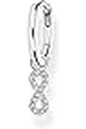 Thomas Sabo Charm Club Einzel Creole aus 925er Sterlingsilber mit Ohrring-Anhänger in der Form eines Infinity-Zeichens und weißen Zirkonia-Steinen CR704-051-14