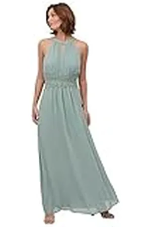 VILA Dames VIMILINA halternek Maxi SU-NOOS Dress, Green Milieu/Detail: Elastic, 36, , 36