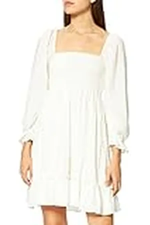 NA-KD Dames Smocked Chest Mini Jurk Casual Jurk, off-white, 42