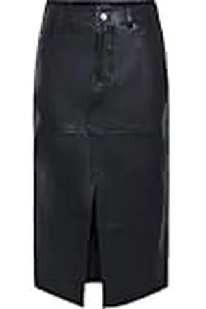Y.A.S YASMINA HMW LEATHER Long SKIRT NOOS, , XXL