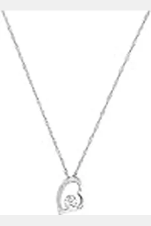 Amor Collier Met Hanger 925 Sterling Zilveren Dames Collier, Met Cubic Zirkonia Synth., 45 cm, , Hart, Wordt Geleverd In Sieraden Geschenkverpakking, 9959396