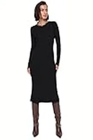 Trendyol Dames Woman Midi Bodycon Crew Neck Knitwear Jurk, , L