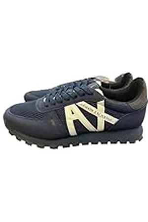 Armani Exchange Heren Openwork Side, Contrast Logo, Microsuede Inserts Sneakers, , 40 EU