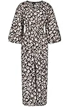 Taifun Dames 380318-11102 jurk, zwart met patroon, 38, , 38