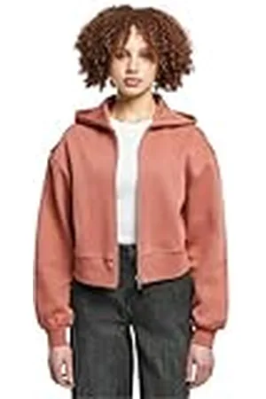 Urban classics Dames Dames Korte Oversized Zip Jacket Sweatshirt, , 3XL