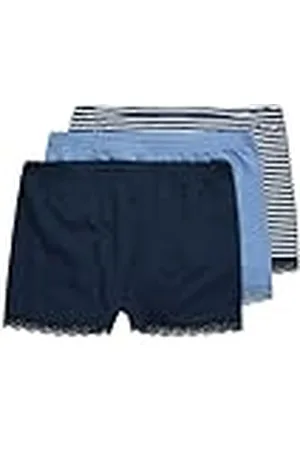 Ulla Popken Dames grote maten grote maten plus size panty, verpakking van 3 stuks, gestreept/effen kleur, kant, , 42/44