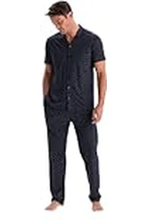 Dagi Navy Fashion Gebreide Regular Taille Supreme Lange Leg Korte Mouwen Shirt Kraag Shirt en Broek, Navy, M, , M