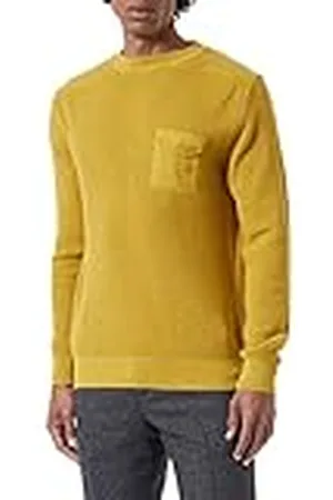 Sisley Mens L/S 103ES100Q Sweater, Mustard Geel 92W, XL