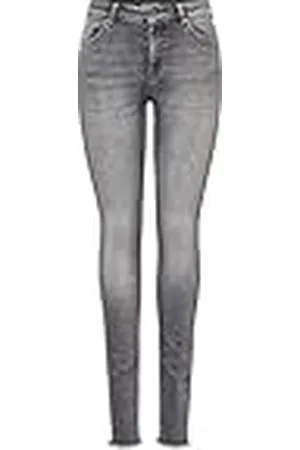 ONLY ONLBLUSH Skinny Jeans voor dames, middelhoge taille, skinny fit jeans, grijs , S / 34L