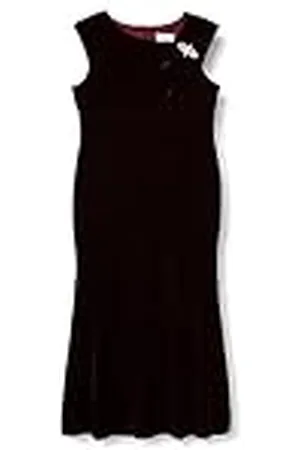 Gina Bacconi Maxi fluwelen jurk voor dames met asymmetrische halslijn en versiering cocktailjurk, , 42