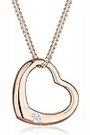 Elli Halsketting Dames Hart Hanger met Diamant (0.03 ct.) in 925 Sterling Zilver