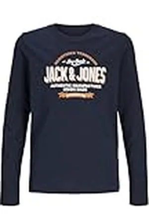 JACK & JONES Shirt met lange mouwen voor, marineblauw/print: wit + jam, 164
