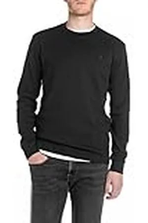 Replay Basic shirt met lange mouwen voor heren, ronde hals, , S