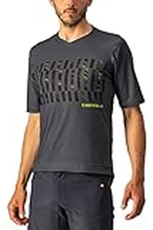 Castelli Trail Tech Tee 4522008-030 T-shirt voor heren, donkergrijs/zwart-elektrische limoen, XL