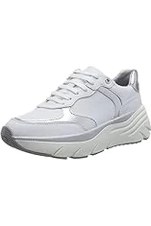 Geox D DIAMANTA Sneakers voor dames, wit/zilver, 39 EU, , 39 EU