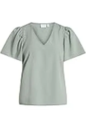 VILA Vimathilde S/S V-hals Flounce Top/Ka, , 36