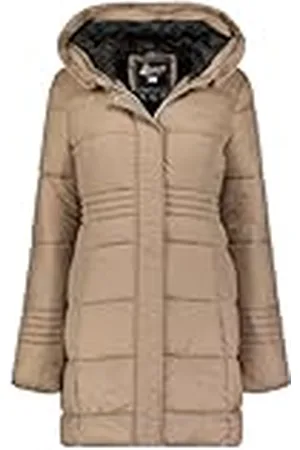 Geographical Norway Deneza Lady Lange parka voor dames, dik, warm, herfst, winter, dunne jas, capuchon, imitatiebont, winddichte jas, elegante donsjack voor dames ( S), , S