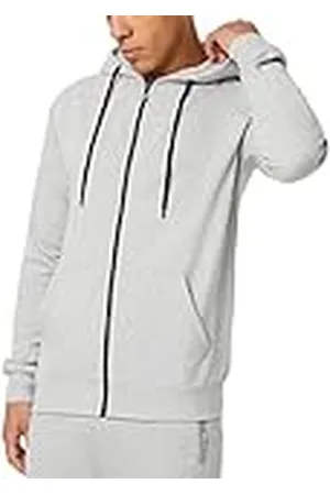 FM London Hoodie met ritssluiting voor heren - Hoodie met ritssluiting Ideaal voor vrije tijd en sportkleding - Heren Hoodies met fleece voering, grijs, S