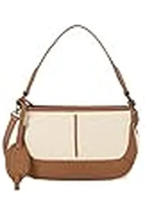 Dreimaster Leren Handtas voor Dames, Schoudertas, bruinbeige