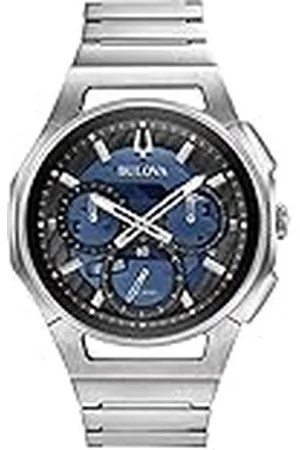 BULOVA Heren analoog automatisch horloge met roestvrij stalen armband 96A205, , armband