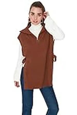 Trendyol Dames capuchon vlechtpatroon regular pullover vest sweater, , 38, , 38