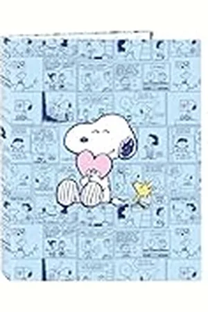 Safta SNOOPY LOVE map met 4 ringen, ideaal voor kinderen van verschillende leeftijden, comfortabel en veelzijdig, kwaliteit en duurzaamheid, 26,5 x 33 cm, , M, Casual