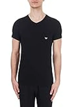 Emporio Armani Heren Basic Stretch Cotton T-shirt met V-hals pyjama bovendeel, wit (B), S