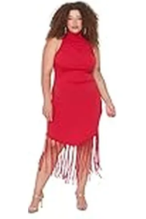 Trendyol Dames Midi Standard Regular Plus Size Jurk, , 5XL, , 5XL