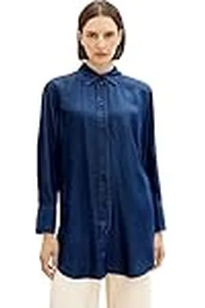 TOM TAILOR Basic jeansblouse voor dames, longstyle, , 44