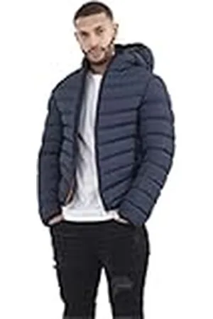 Brave Soul Heren Grant Gewatteerde Hooded Puffer Jacket met elastische versieringen, , S