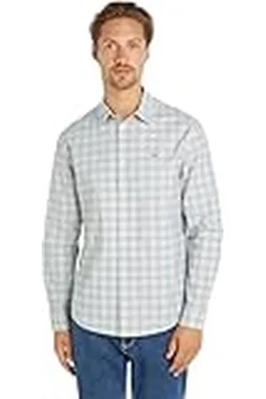Tommy Hilfiger Heren TJM REG Oxford geruit overhemd, krantenpapier, L, , L