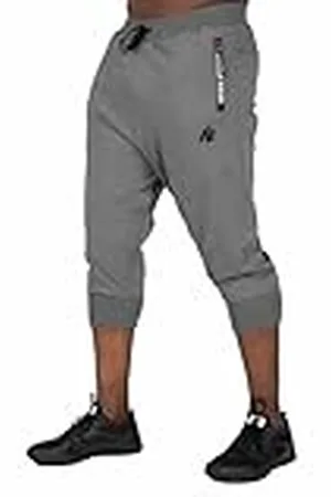Gorilla Wear Knoxville 3/4 sweatpants - grijs - joggingbroek absolute bewegingsvrijheid voor sport bodybuilding met logo licht en comfortabel, , L