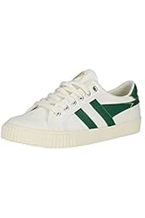 Gola Tennis Mark Cox Suede Sneakers voor dames, Off White Off White Donkergroen Wn, 19 EU